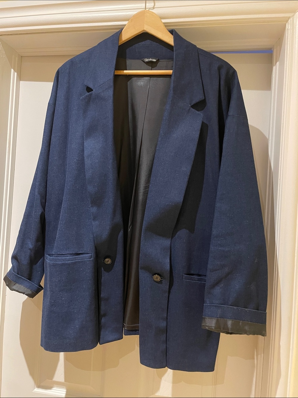 Handmade Indigo Blazer Minimalist Quiet Luxury Casual Business Oversized